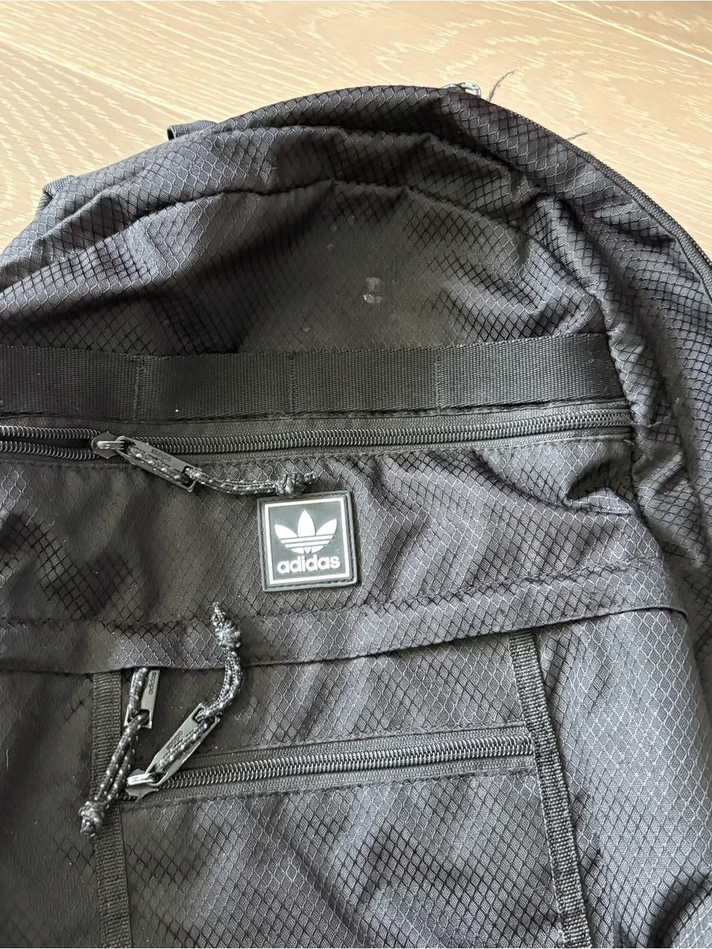 adidas Black ripstop Trefoil Logo Backpack